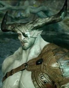 Iron Bull, a Qunari character I have talked about on Comparative Geeks. Picture from the DragonAge Wiki